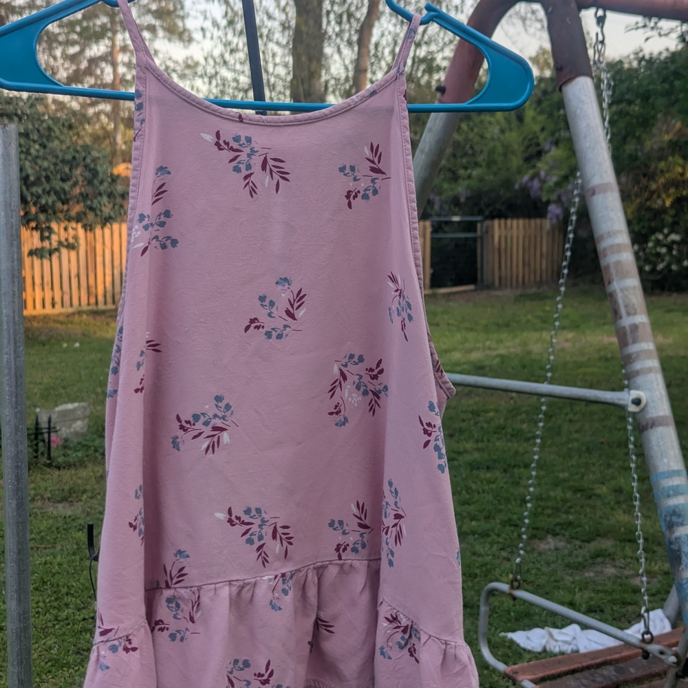 Mauve Floral Tiered Spaghetti Strap Top